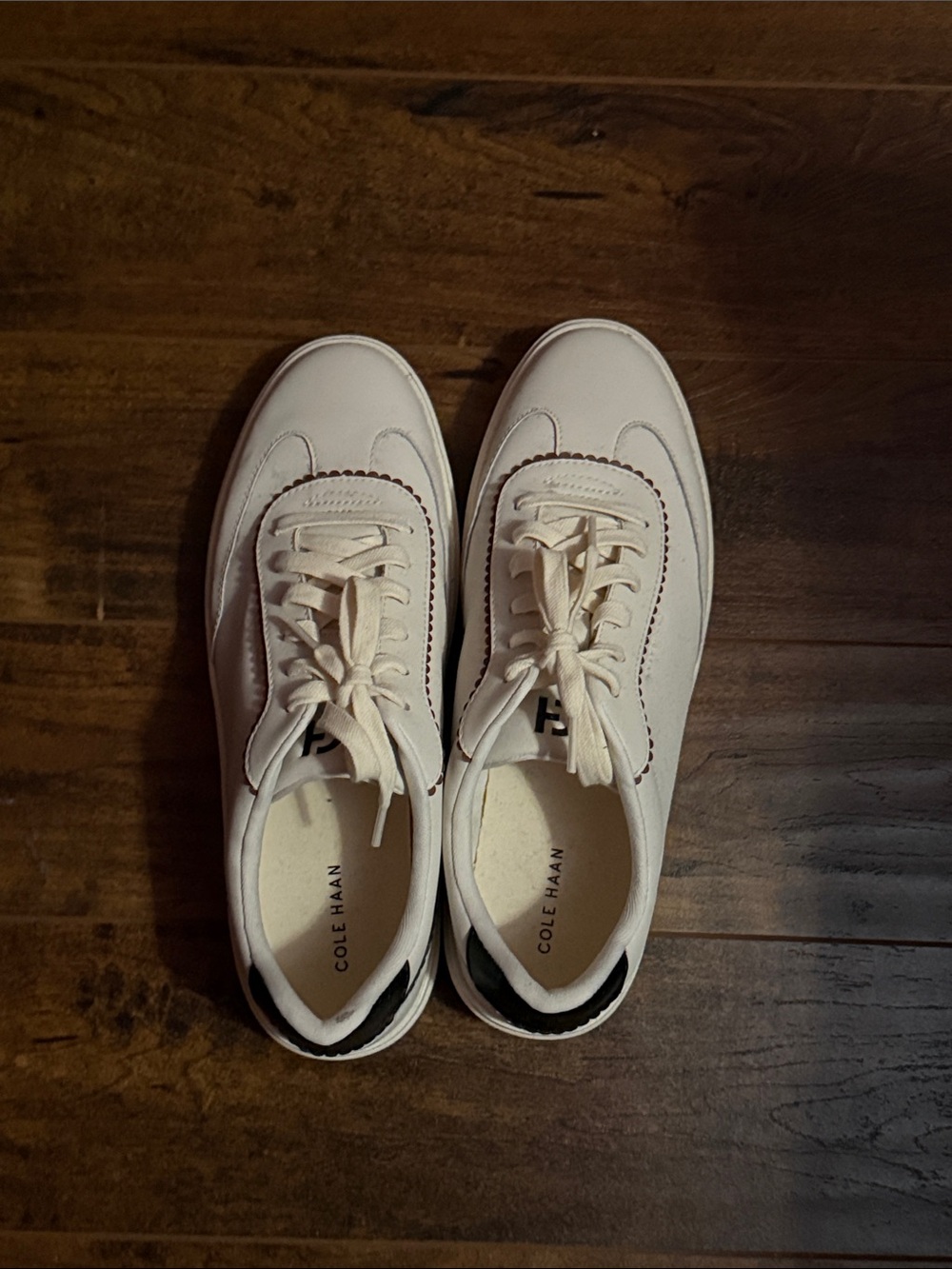Cole Haan Off-White Leather Lace-Up Sneakers